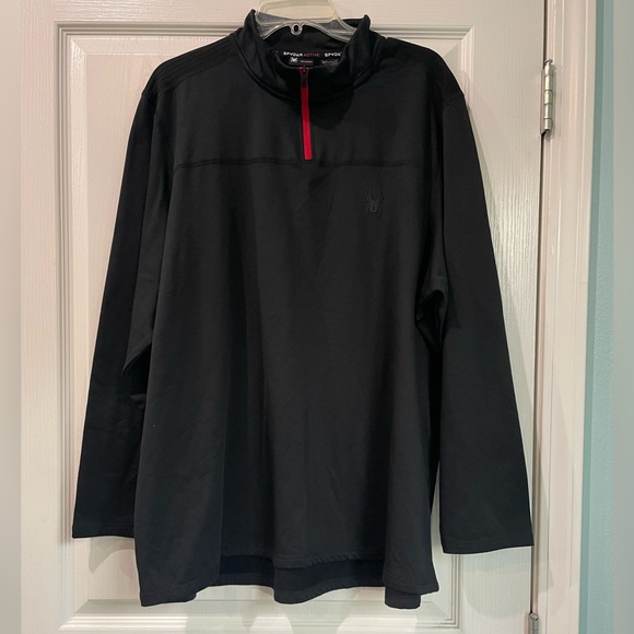 Spyder Other - Spyder 1/4 Zip Black Long Sleeve Pullover with Red Accent size XXL
